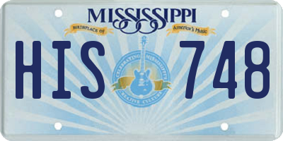 MS license plate HIS748