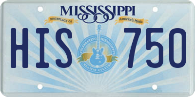 MS license plate HIS750