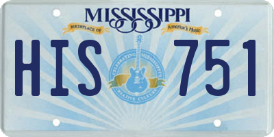 MS license plate HIS751