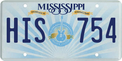 MS license plate HIS754