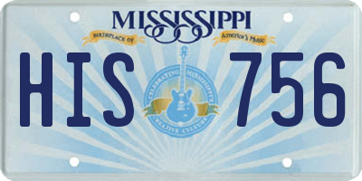 MS license plate HIS756