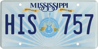 MS license plate HIS757