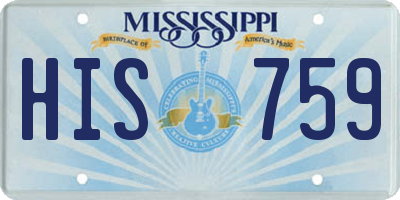 MS license plate HIS759