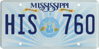 MS license plate HIS760