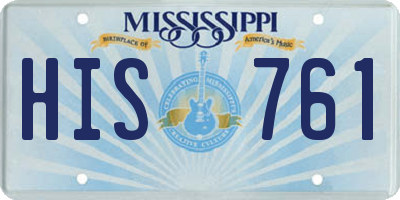 MS license plate HIS761