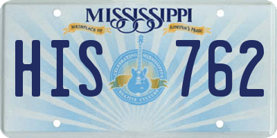 MS license plate HIS762