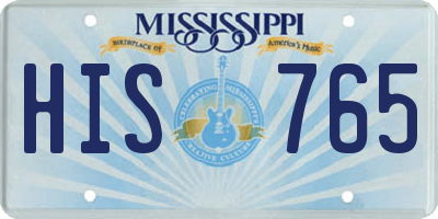 MS license plate HIS765
