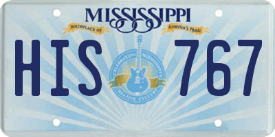 MS license plate HIS767