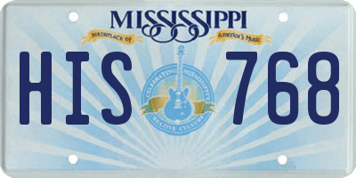 MS license plate HIS768