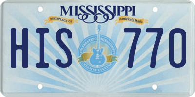 MS license plate HIS770