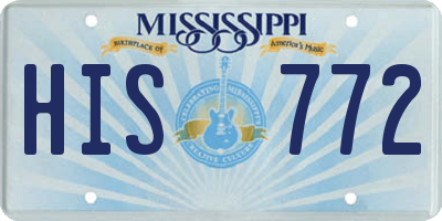 MS license plate HIS772