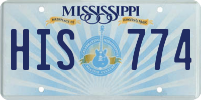 MS license plate HIS774