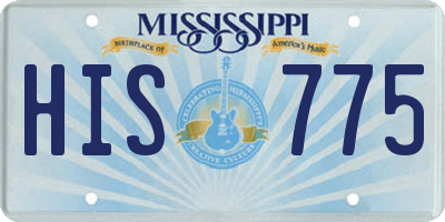 MS license plate HIS775