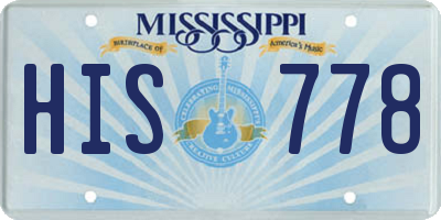 MS license plate HIS778