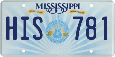 MS license plate HIS781