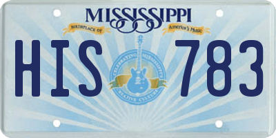 MS license plate HIS783