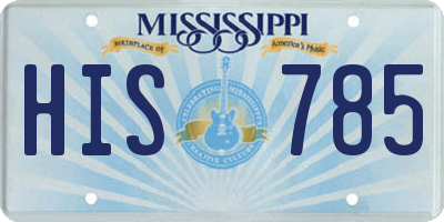 MS license plate HIS785