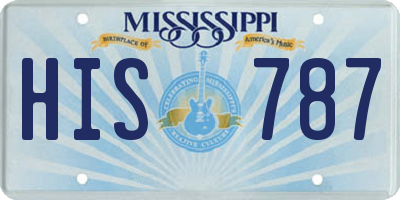 MS license plate HIS787