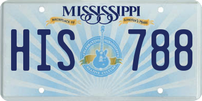 MS license plate HIS788