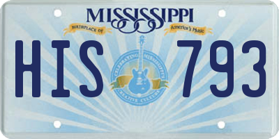 MS license plate HIS793