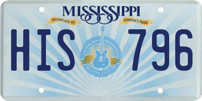 MS license plate HIS796