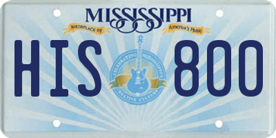 MS license plate HIS800