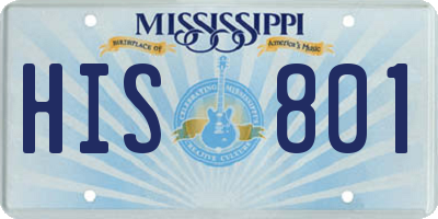 MS license plate HIS801