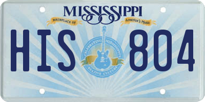 MS license plate HIS804