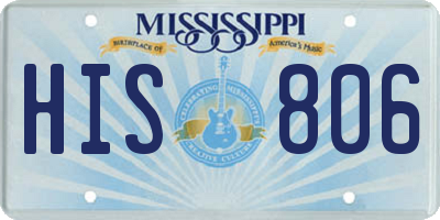 MS license plate HIS806
