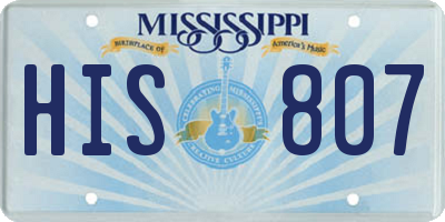 MS license plate HIS807