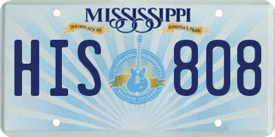 MS license plate HIS808