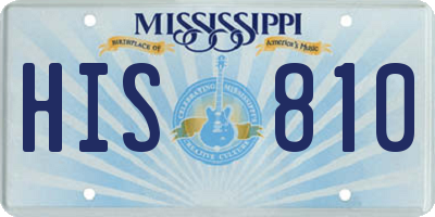 MS license plate HIS810