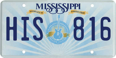 MS license plate HIS816