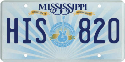 MS license plate HIS820