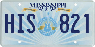 MS license plate HIS821