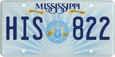 MS license plate HIS822