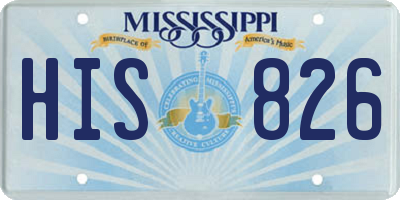 MS license plate HIS826