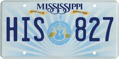 MS license plate HIS827