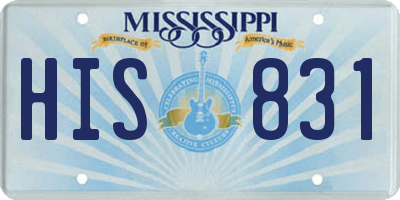 MS license plate HIS831
