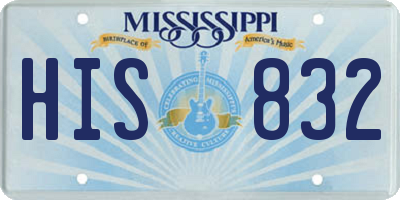 MS license plate HIS832