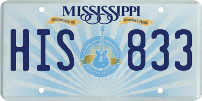 MS license plate HIS833