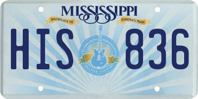 MS license plate HIS836
