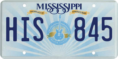 MS license plate HIS845