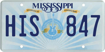 MS license plate HIS847