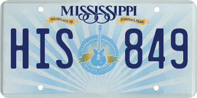 MS license plate HIS849