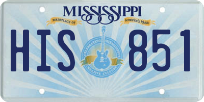 MS license plate HIS851