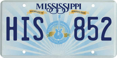MS license plate HIS852