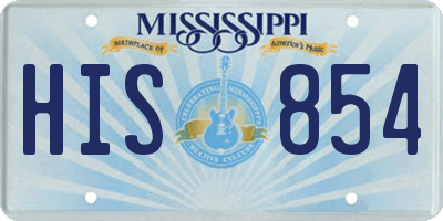 MS license plate HIS854