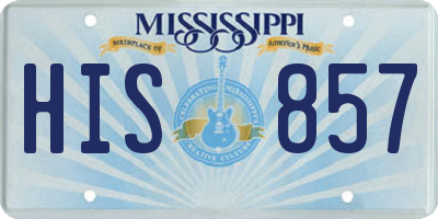 MS license plate HIS857