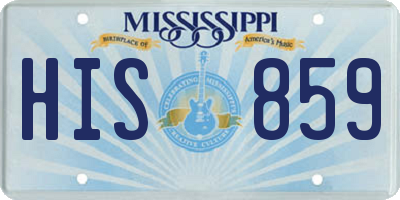 MS license plate HIS859